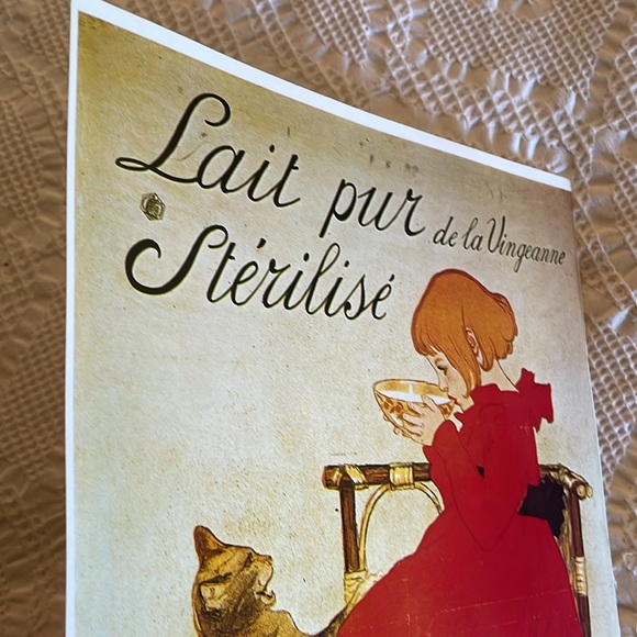 Vintage French Poster! Lait Pur Sterilise! Colorful ready to be framed! - Picture 3 of 12